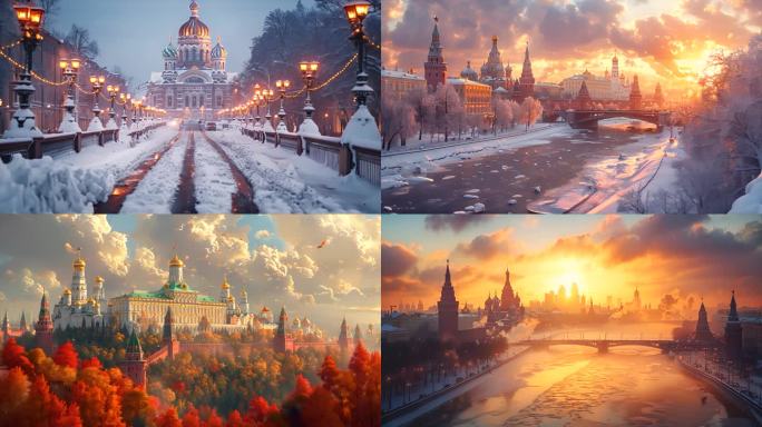 俄罗斯莫斯科城市风景风光ai素材原创