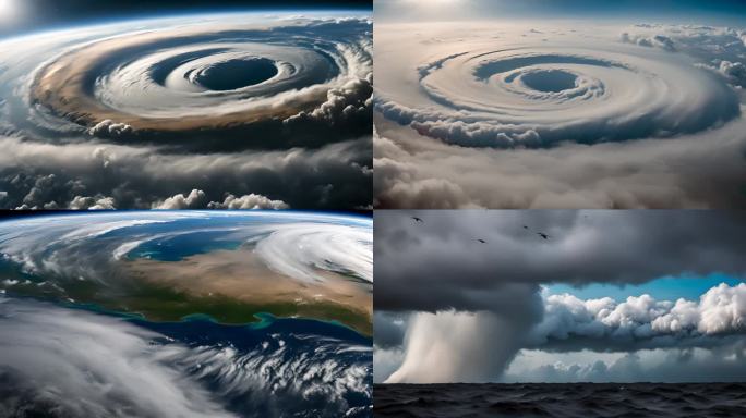 太空俯瞰、地面台风飓风