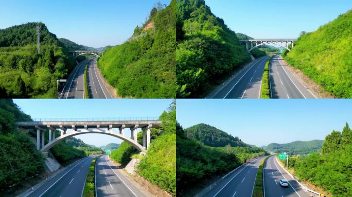 航拍四川遂西高速南充龙泉段自然风光