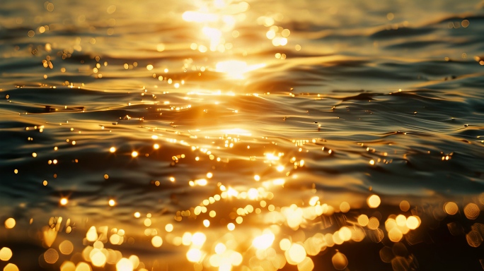 水面波光粼粼湖面唯美海面意境大海阳光江面