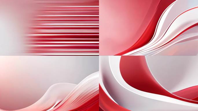 红白色抽象波浪背景合集