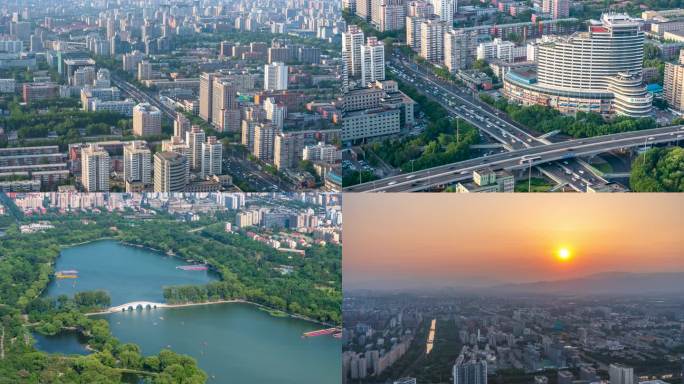 「8K」俯瞰北京全景延时 海淀区日落延时