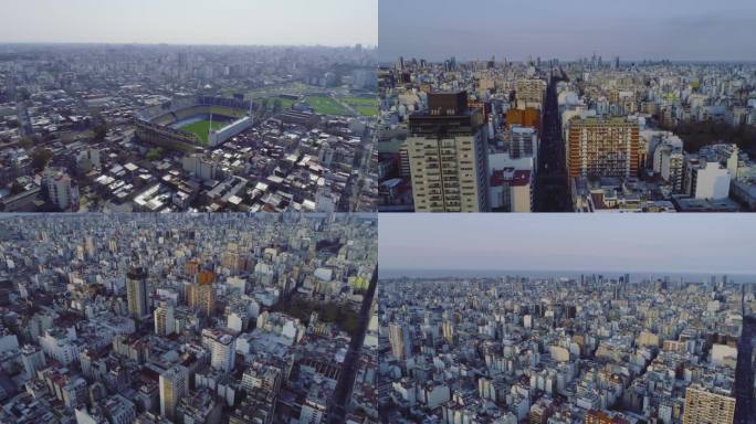 阿根廷 布宜诺斯艾利斯 城市航拍 4k