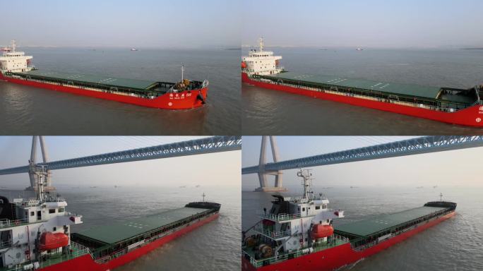 物流船舶海轮万吨轮红色重载
