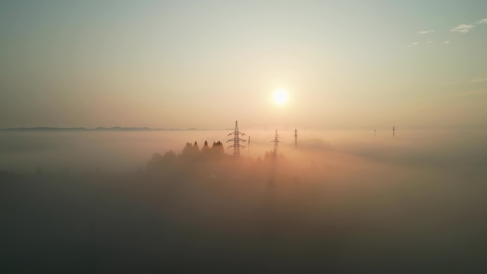 航拍四川南充日光云海美丽风景