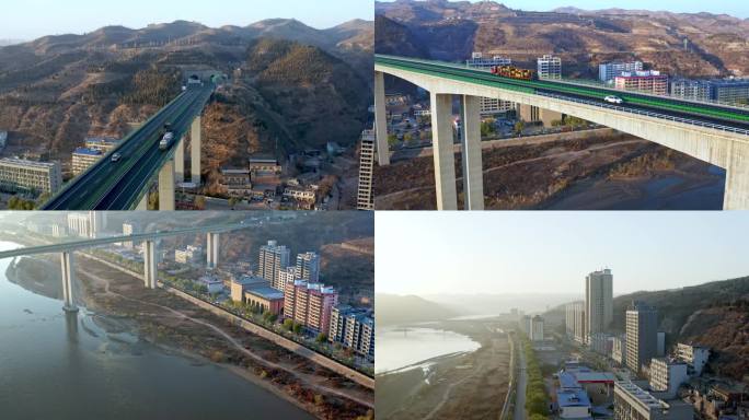 陕西省榆林市吴堡大桥黄河航拍3