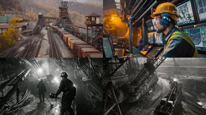 煤矿开采煤炭运输煤矿作业煤炭火车煤炭资源