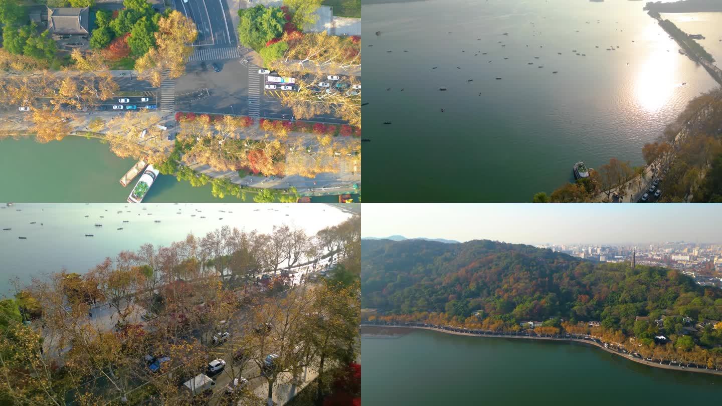 杭州西湖景区宝石山北山街航拍