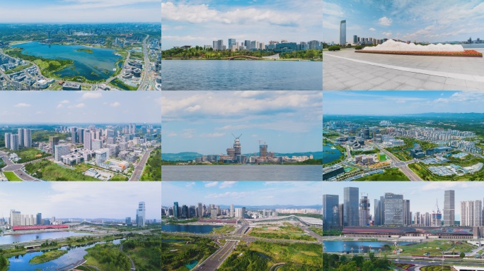 成都天府新区航拍延时合集