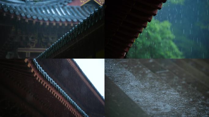 雨天屋檐雨滴雨水