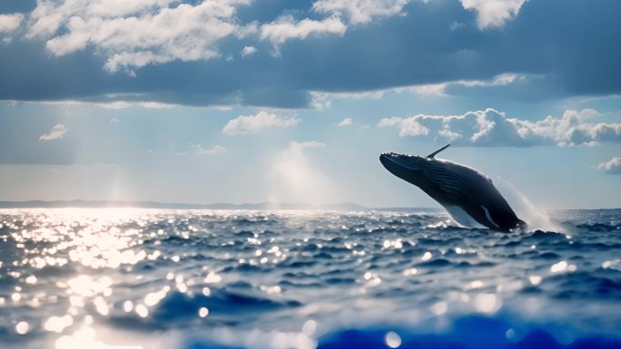 海面鲸鱼海豚海鸥