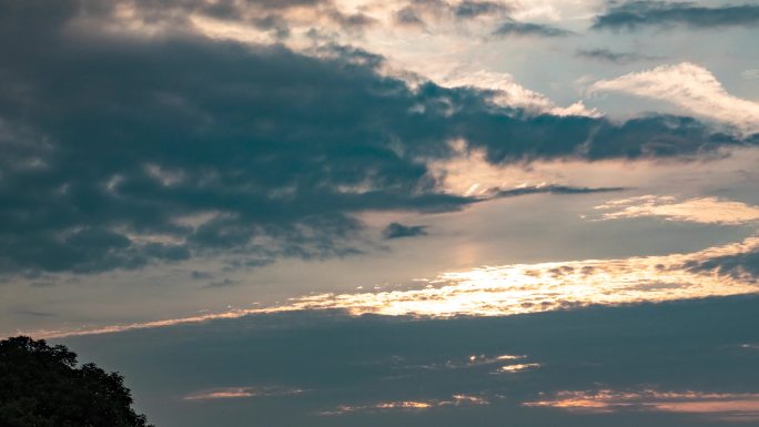 延时摄影夕阳无限好夜幕降临