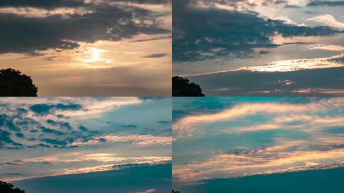 延时摄影夕阳无限好夜幕降临