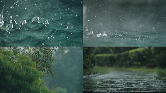 阿莱拍摄4K水滴雨水