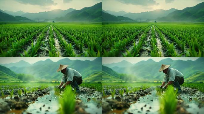 农民种植水稻