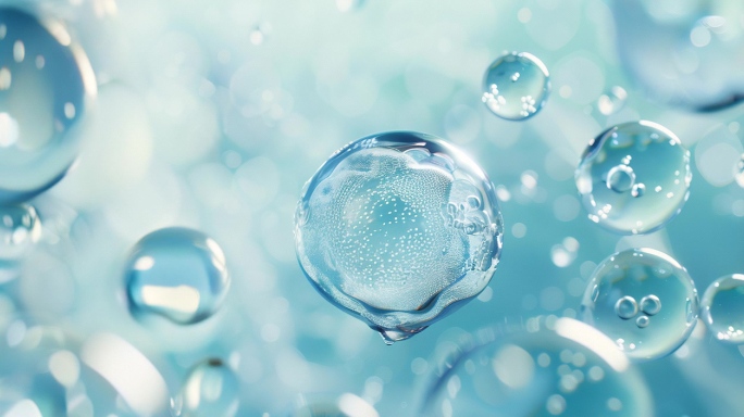 水分子皮肤修复水润保湿保养护肤精油水珠