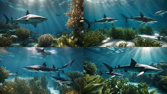 海底鲨鱼虎鲨电影写实