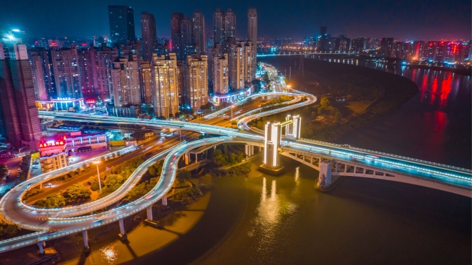 泉州市丰泽区田安大桥夜景延时摄影泉州夜景