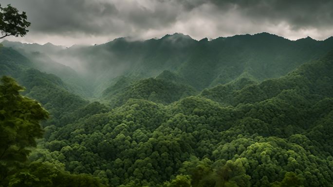 婆罗洲雨林鸟瞰图