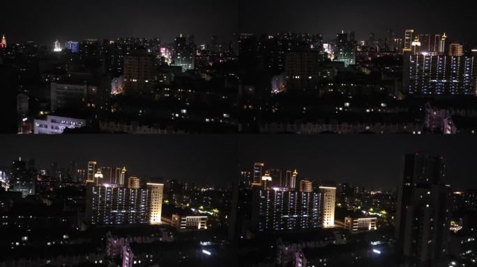 夜晚城市居民区风景