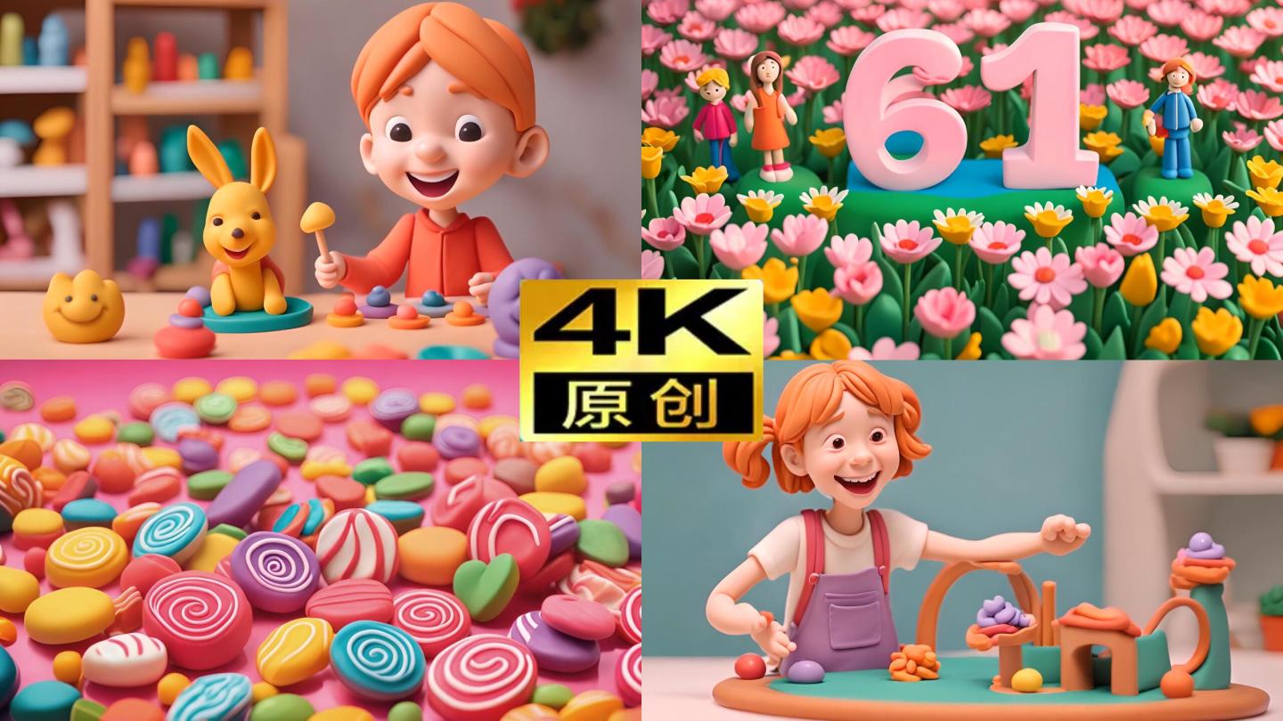 【合集】六一儿童节黏土风格可爱动画61节