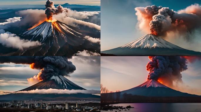 富士山火山喷发
