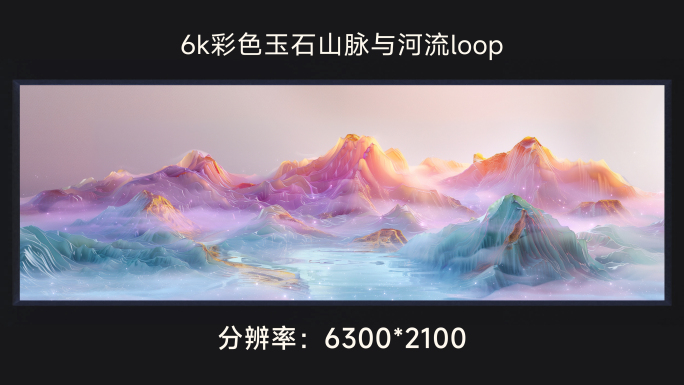 6k彩色玉石山脉与河流loop