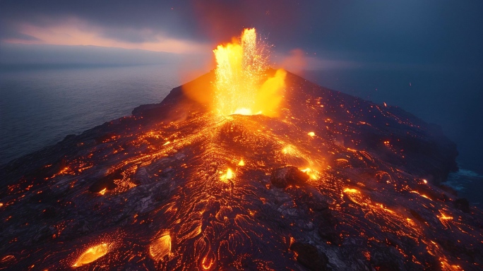 火山喷发自然灾害岩浆熔岩火山爆发台风飓风