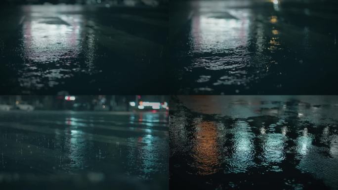 下雨天马路伤感
