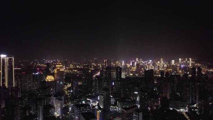 航拍重庆南岸区夜景