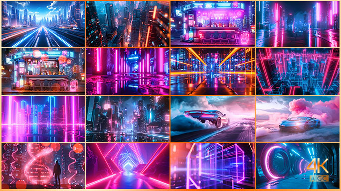 赛博朋克世界合集 未来主义科幻霓虹城市