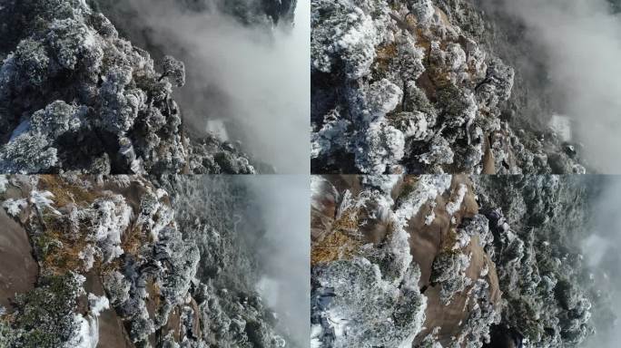 三清山雪景航拍4K高清素材