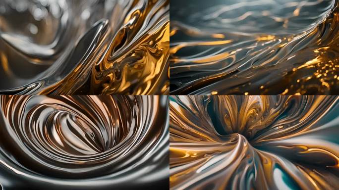 金箔色彩流动抽象背景