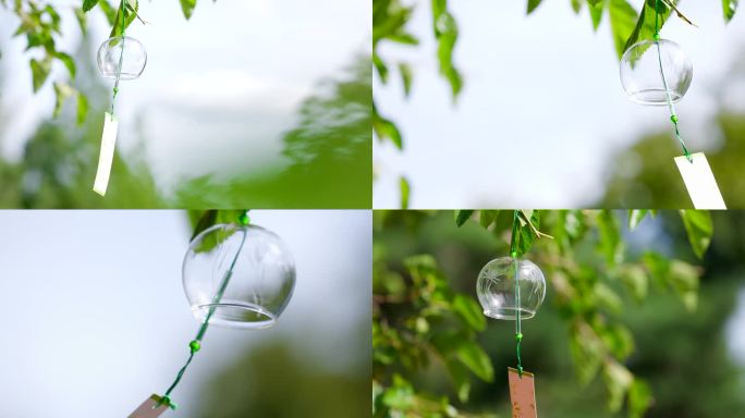 小清新风铃 唯美风铃微风拂过风铃随风摇摆