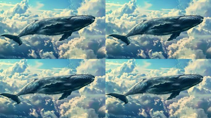 鲸鱼在天空中飞翔