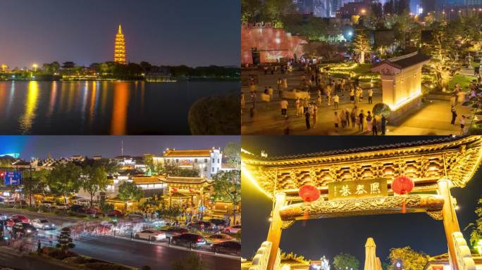 金华 万佛塔公园古子城 保宁门大范围延时