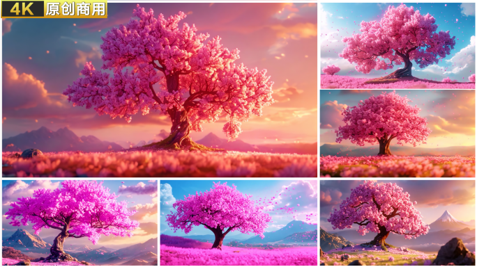 唯美樱花林 漂亮樱花树 粉色樱花树