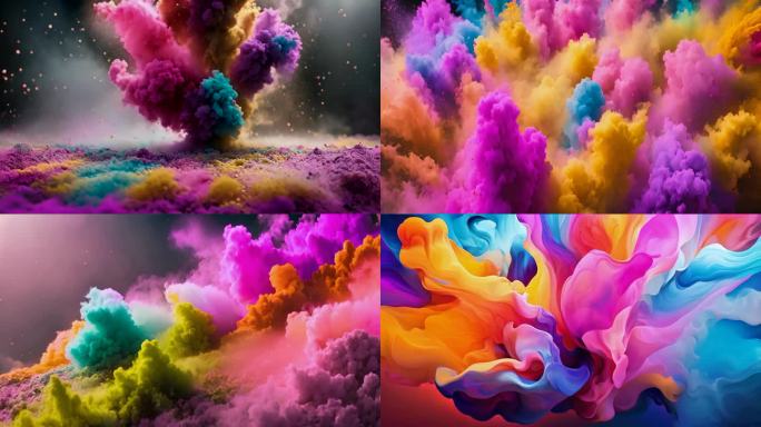 色彩爆炸绚丽色彩抽象创意艺术