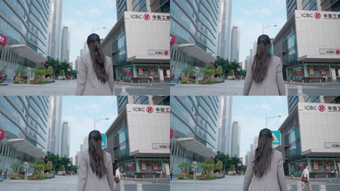 商务女白领背影