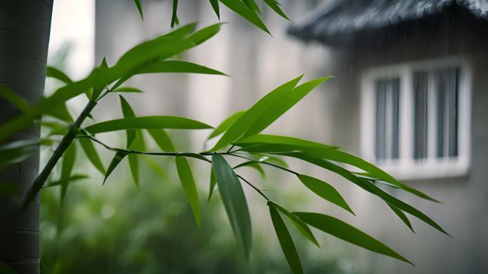 竹林雨景