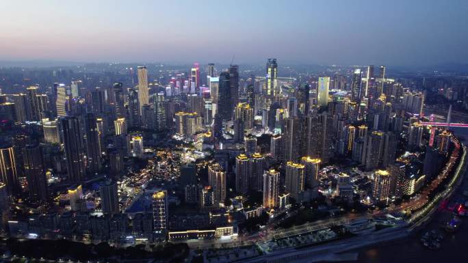 航拍重庆夜景