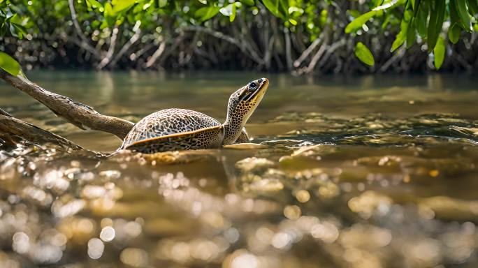 红树林海龟乌龟河流