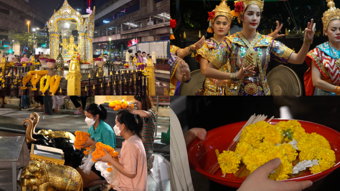 泰国曼谷最有名的四面佛4k