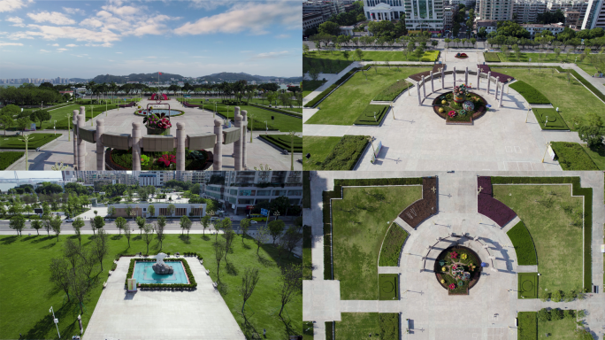 汕头市人民广场航拍-公园