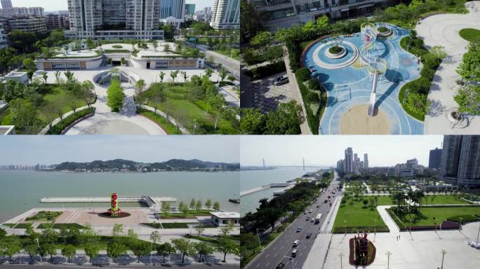 公园广场游乐场航拍