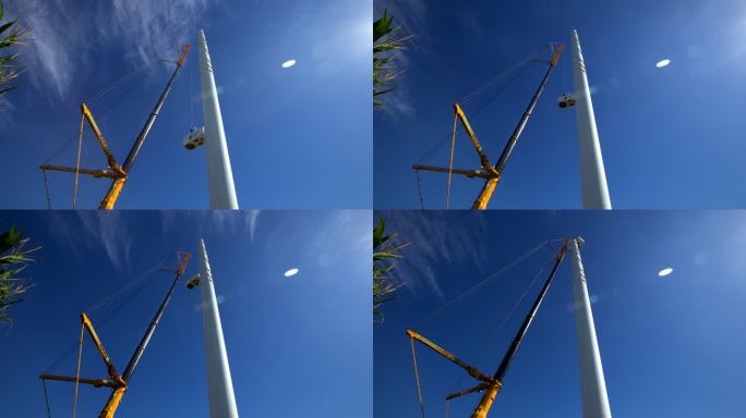 风电风车安装 吊车吊装 新能源风机建设