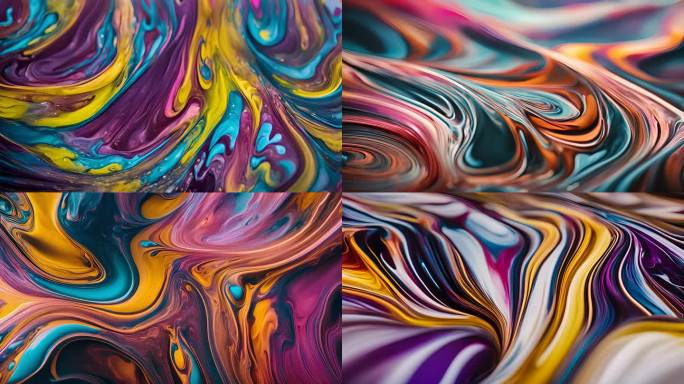 色彩创意绚丽多彩流动的色彩抽象艺术