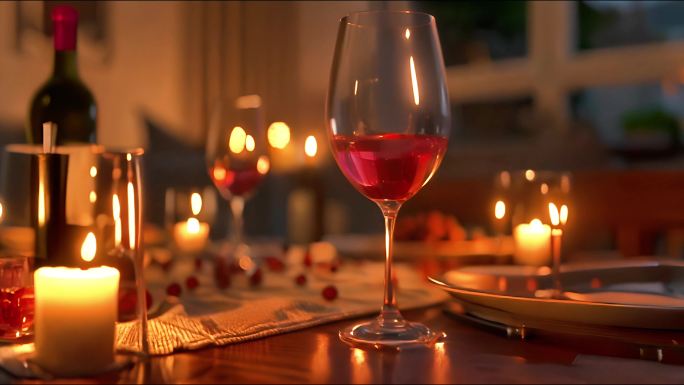 温馨烛光晚餐 红酒蜡烛自助餐 高档西餐厅