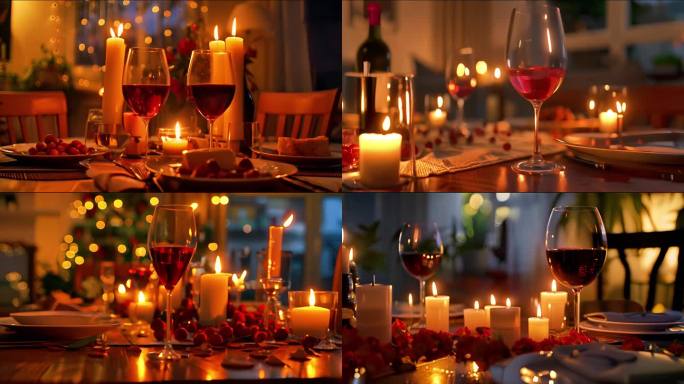 温馨烛光晚餐 红酒蜡烛自助餐 高档西餐厅