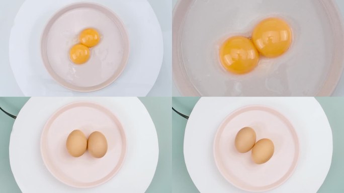 鸡蛋展示 土鸡蛋蛋黄鸡蛋蛋黄下落打鸡蛋